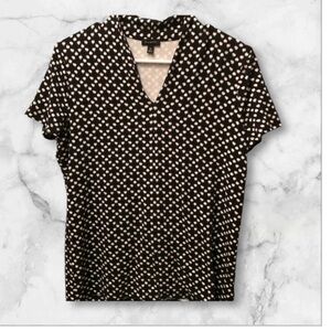 TALBOTS EUC WOMENS BLACK TOP BLOUSE SUMMER OFFICE DRESSY CASUAL SHIRTS SIZE M